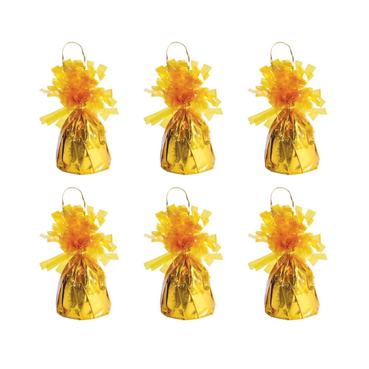 Beistle 6oz. Yellow Metallic Wrapped Balloon Weights, 6ct.